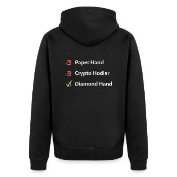 Crypto checklist diamond hand checked - Unisex Premium Organic Zip Hoodie - black - Back - Nico (187cm)
