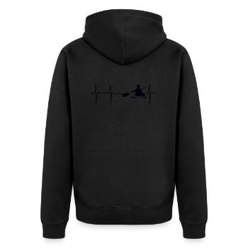 my heart beats for kayak - Unisex Premium Organic Zip Hoodie - black - Back - Nico (187cm)