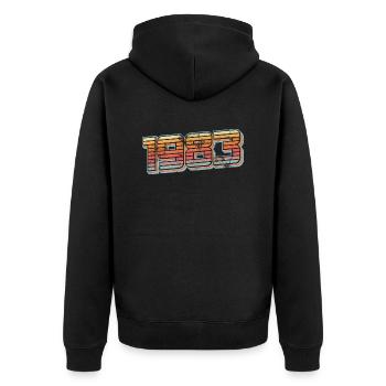 Millésime 1983 - Veste à capuche bio Premium Unisexe - noir - Dos - Nico (187cm)