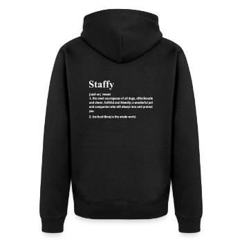 American Staffordshire Bull Terrier Staffy Dog - Unisex Premium Organic Zip Hoodie - black - Back - Nico (187cm)
