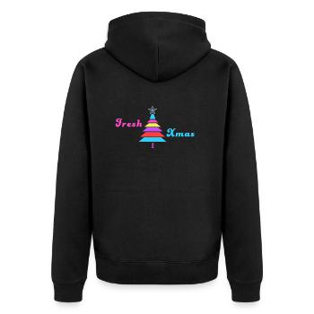 Fresh Noël - Design de Noël des années 80 - Veste à capuche bio Premium Unisexe - noir - Dos - Nico (187cm)