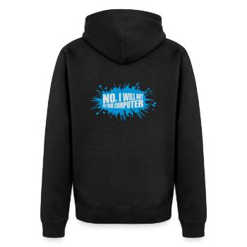 not fix your computer - Unisex Premium Organic Zip Hoodie - black - Back - Nico (187cm)