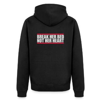 break her bed quote - Unisex Premium Organic Zip Hoodie - black - Back - Nico (187cm)