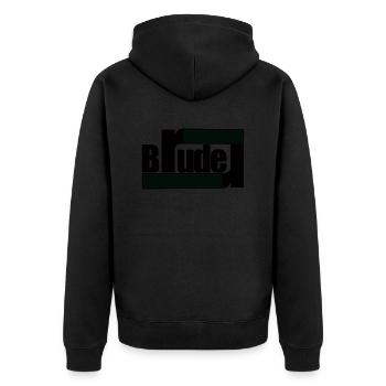 Bruder - Unisex Premium Bio Zip Hoodie - Schwarz - Hinten - Nico (187cm)