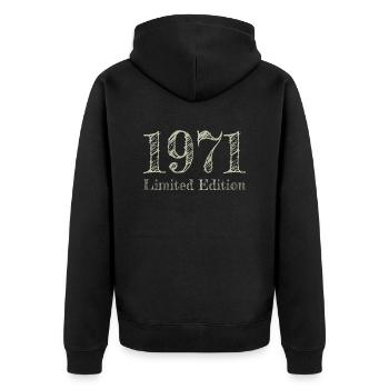 1971 - Veste à capuche bio Premium Unisexe - noir - Dos - Nico (187cm)