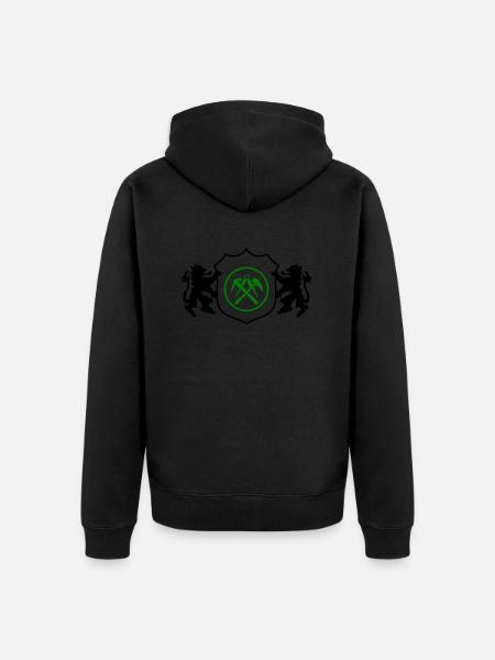 dachdecker wappen 1 - Unisex Premium Bio Zip Hoodie - Schwarz