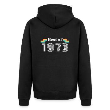 Best of 1973 Vintage Geburtstag Retro Jahrgang - Unisex Premium Bio Zip Hoodie - Schwarz - Hinten - Nico (187cm)