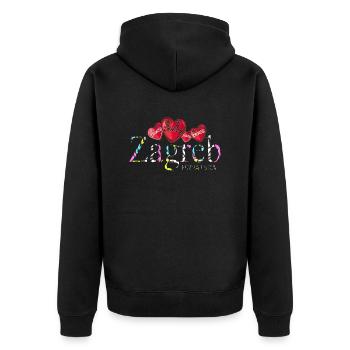 Kroatien hrvatska kroatien hrv reisen europa zagreb - Unisex Premium Bio Zip Hoodie - Schwarz - Hinten - Nico (187cm)