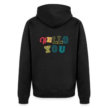 Sayings - Unisex Premium Organic Zip Hoodie - black - Back - Nico (187cm)