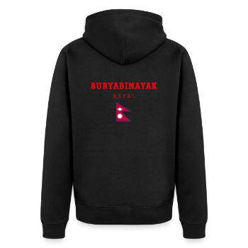 Suryabinayak, Népal - Veste à capuche bio Premium Unisexe - noir - Dos - Nico (187cm)