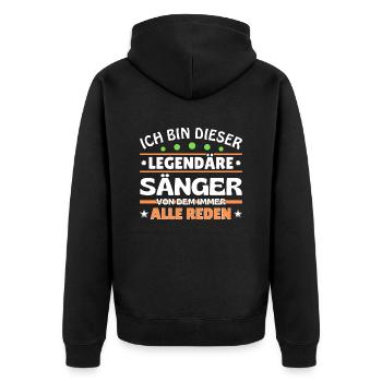 I'm this legendary singer - Unisex Premium Organic Zip Hoodie - black - Back - Nico (187cm)