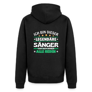 I'm that legendary singer - Unisex Premium Organic Zip Hoodie - black - Back - Nico (187cm)