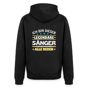 I'm this legendary singer - Unisex Premium Organic Zip Hoodie - black - Back - Nico (187cm)
