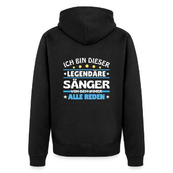 I'm this legendary - - Unisex Premium Organic Zip Hoodie - black - Back - Nico (187cm)