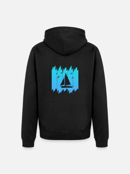 Sailing - Unisex Premium Bio Zip Hoodie - Schwarz