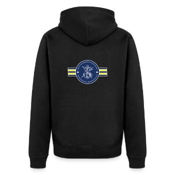 Sturm ist erst Lustiger Spruch Nordsee Ostsee - Unisex Premium Bio Zip Hoodie - Schwarz - Hinten - Nico (187cm)
