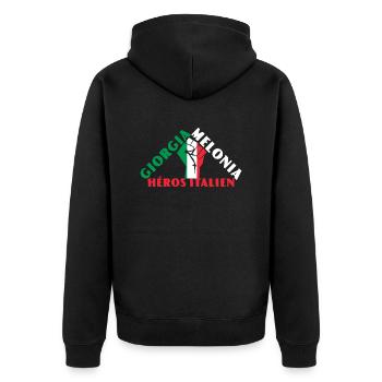 Georgia Meloni Héros italien - Veste à capuche bio Premium Unisexe - noir - Dos - Nico (187cm)
