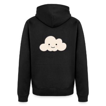 Sweet cloud with face Sweet cloud vector - Unisex Premium Organic Zip Hoodie - black - Back - Nico (187cm)