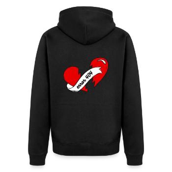 Heart break Error 404 not found red heart - Unisex Premium Organic Zip Hoodie - black - Back - Nico (187cm)