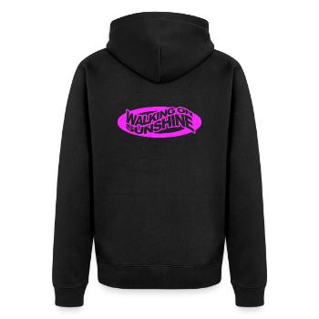 Summer holiday walking on sunshine gift - Unisex Premium Organic Zip Hoodie - black - Back - Nico (187cm)