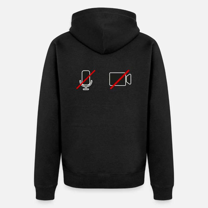 off Kamera | STUMM| Geschenkidee - Unisex Premium Bio Zip Hoodie - Schwarz