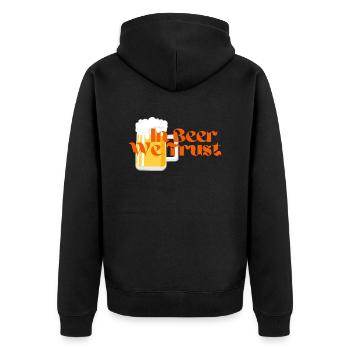 Dans la bière, nous avons confiance! - Veste à capuche bio Premium Unisexe - noir - Dos - Nico (187cm)