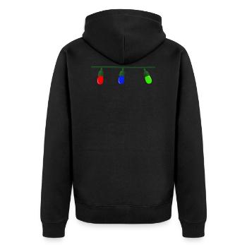 weihnachten winter rentier weihnachtsmann ugly chr - Unisex Premium Bio Zip Hoodie - Schwarz - Hinten - Nico (187cm)