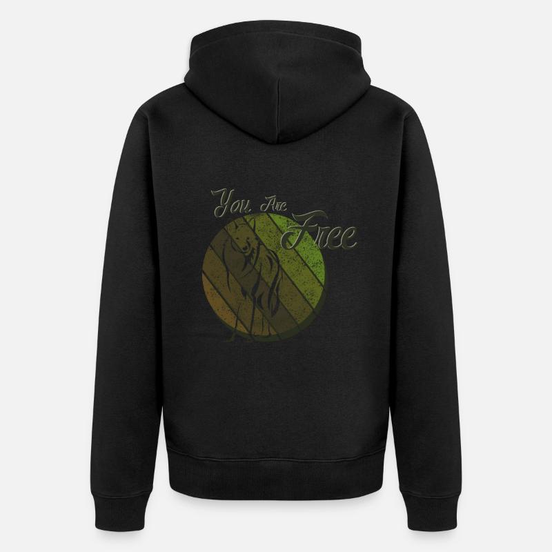 Vous êtes free wolf - Veste à capuche bio Premium Unisexe - undefined