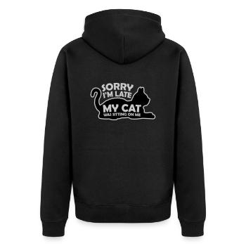 désolé chat était assis - Veste à capuche bio Premium Unisexe - noir - Dos - Nico (187cm)