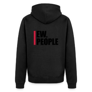 ew people citation drôle - Veste à capuche bio Premium Unisexe - noir - Dos - Nico (187cm)