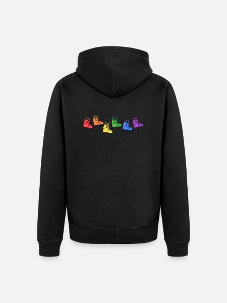 snowboard "lgbt-snowboarder-hardboots" - Unisex Premium Bio Zip Hoodie - Schwarz
