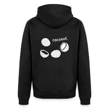 Coconut - Unisex Premium Organic Zip Hoodie - black - Back - Nico (187cm)
