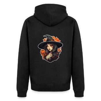 Halloween Witch 8 - Unisex Premium Organic Zip Hoodie - black - Back - Nico (187cm)