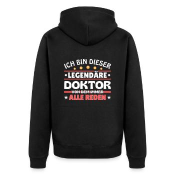 I'm that legendary doctor - Unisex Premium Organic Zip Hoodie - black - Back - Nico (187cm)