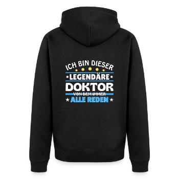 I'm that legendary doctor - Unisex Premium Organic Zip Hoodie - black - Back - Nico (187cm)