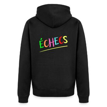 ÉCHECS MULTICOLORE ENFANTS CADEAU - Veste à capuche bio Premium Unisexe - noir - Dos - Nico (187cm)