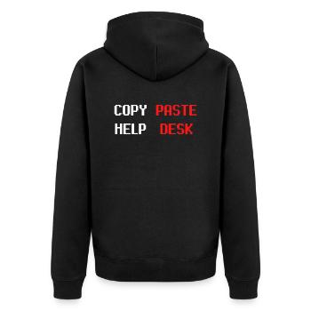 HELP DESK COPY PASTE - Veste à capuche bio Premium Unisexe - noir - Dos - Nico (187cm)
