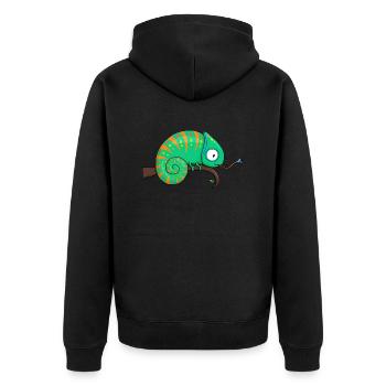 Caméléon Chamäleon - Veste à capuche bio Premium Unisexe - noir - Dos - Nico (187cm)