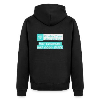 J’aime les vêtements / C’est bon - Veste à capuche bio Premium Unisexe - noir - Dos - Nico (187cm)