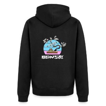 BONSAI tree Yamadori Nebari Japanese cherry blossom - Unisex Premium Organic Zip Hoodie - black - Back - Nico (187cm)