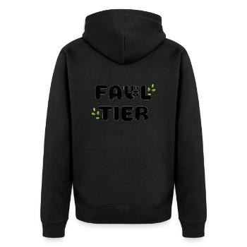 Faultier - Unisex Premium Bio Zip Hoodie - Schwarz - Hinten - Nico (187cm)