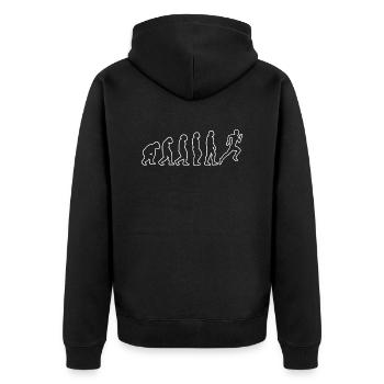 Joggeurs course course fit jogging cardio training - Veste à capuche bio Premium Unisexe - noir - Dos - Nico (187cm)