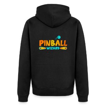 Flipper spielen Flipperautomat Pinball Wizard - Unisex Premium Bio Zip Hoodie - Schwarz - Hinten - Nico (187cm)