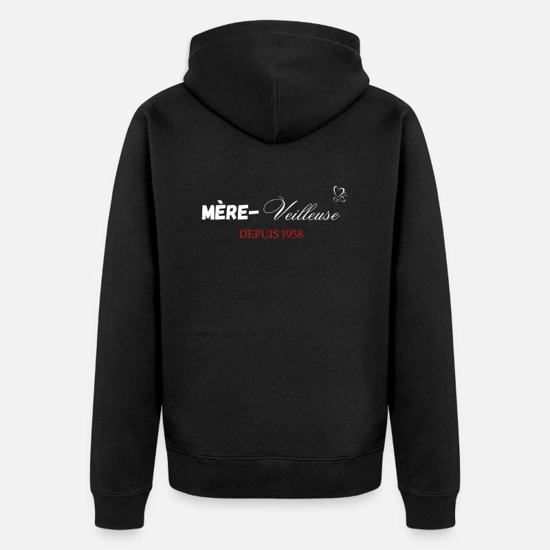 Mère veilleuse depuis 1958 - Veste à capuche bio Premium Unisexe - noir