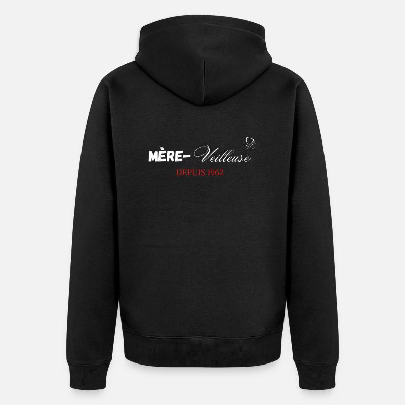 Mère veilleuse depuis 1962 - Veste à capuche bio Premium Unisexe - noir
