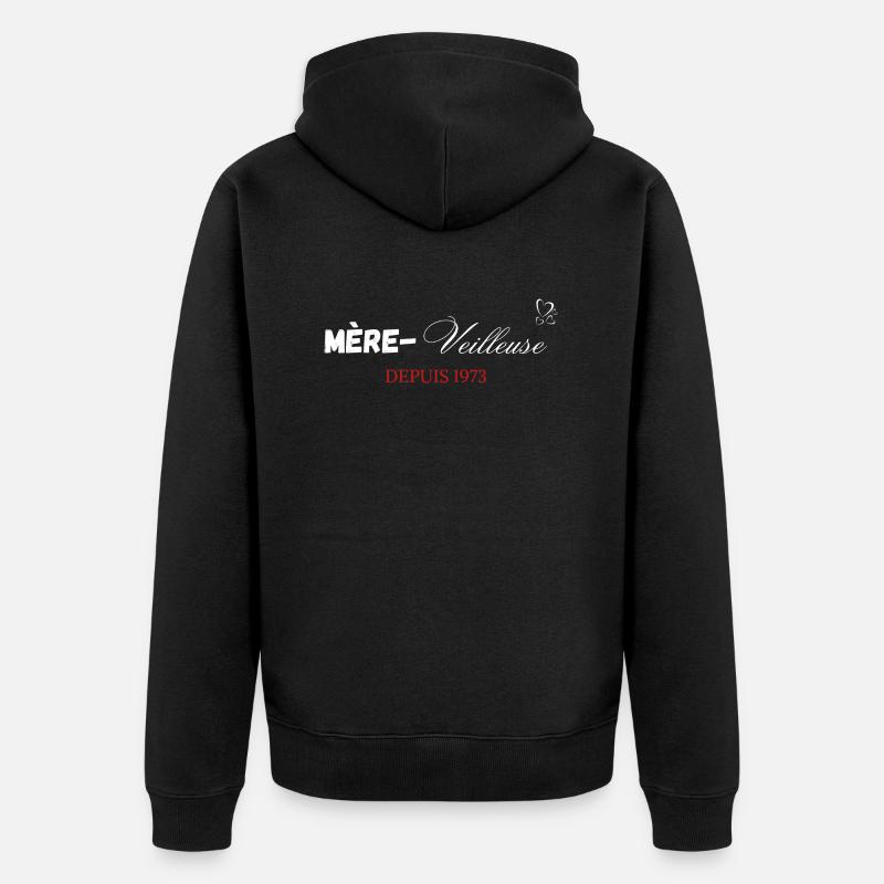 Mère veilleuse depuis 1973 - Veste à capuche bio Premium Unisexe - noir