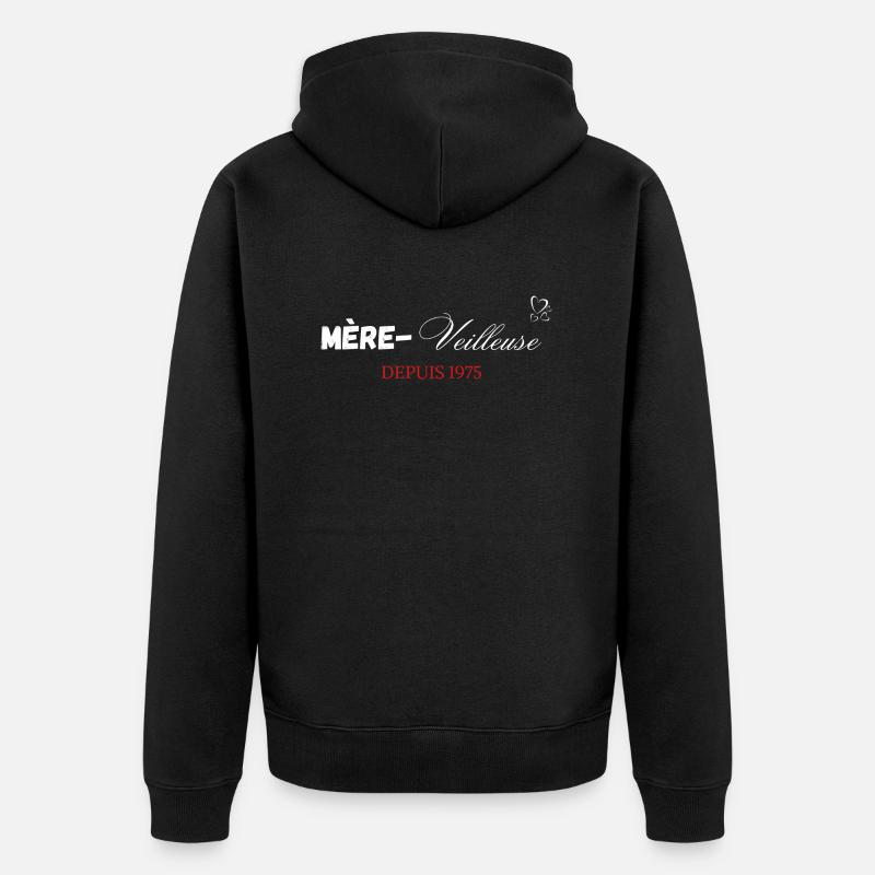 Mère veilleuse depuis 1975 - Veste à capuche bio Premium Unisexe - noir