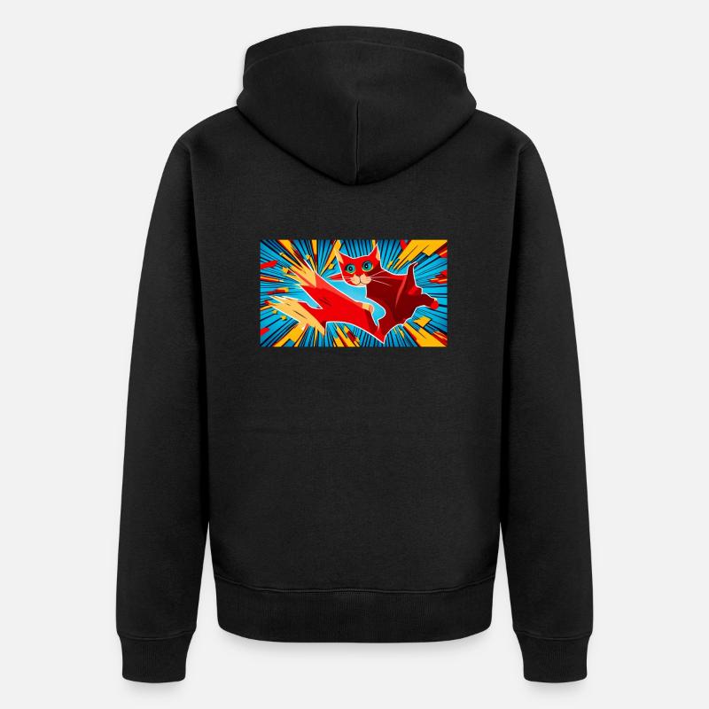 Flash Cat - Unisex Premium Bio Zip Hoodie - Schwarz