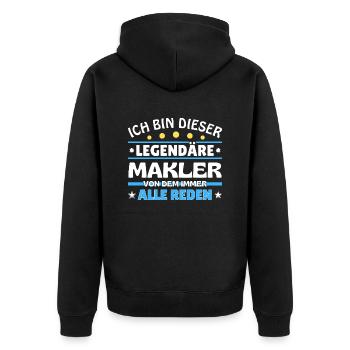 I'm that legendary doctor - Unisex Premium Organic Zip Hoodie - black - Back - Nico (187cm)