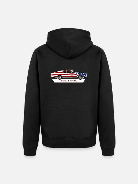 American car. - Unisex Premium Organic Zip Hoodie - black